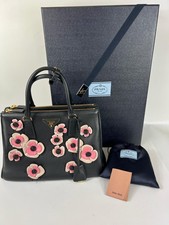 Prada Galleria bag galleria large calf leather w  floral appliqués NEW W BOX *mp