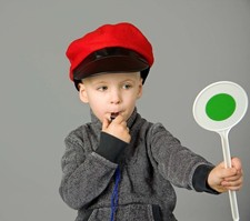 Kinder Schaffner Schaffnermütze rot Lokführer Zugführer Eisenbahn+Trillerpfeife