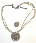 Lia Sophia Red Champagne Crystal Pendant Corded Necklace 12.5g — photo 2
