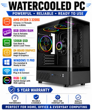 AMD Ryzen 3 3200G Water-Cooled Gaming PC  8GB DDR4  120GB SSD  Windows 11 Pro F3