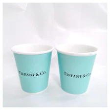 NO TARIFF Tiffany and Co. Cups Set of 2 Light Blue  2285024
