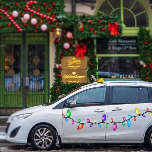 Reflective Light Bulb Sticker Christmas Magnet Car Home Refrigerator Xmas Decor - Picture 7 of 13