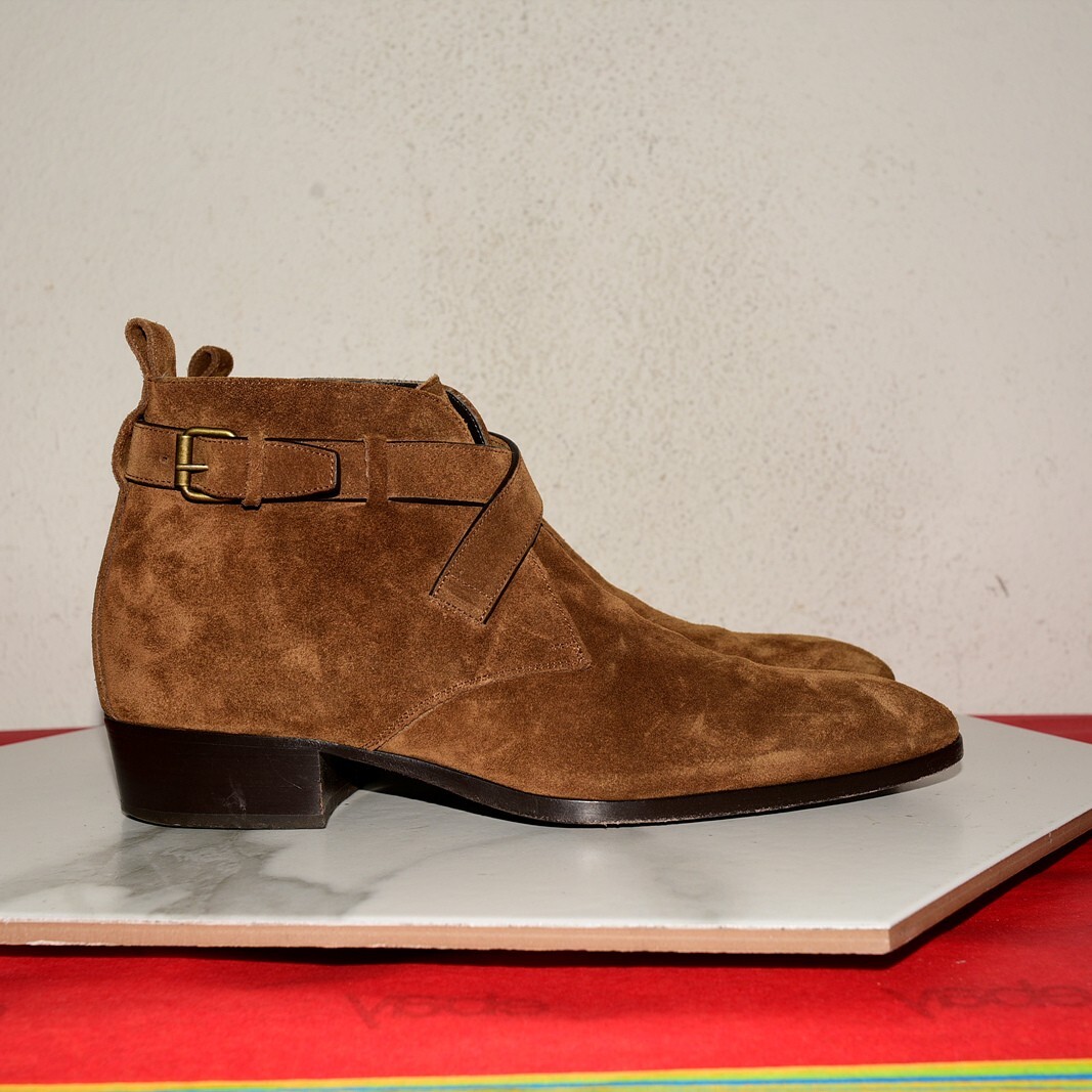 Saint Laurent Wyatt stivaletto scamosciato uomo 43