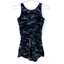 Medium 8-10 Athleta Girl Black Camo On The Go Romper One Piece Jumpsuit Shorts