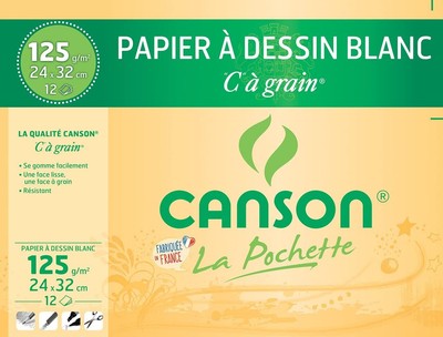 CANSON Zeichenpapier ''C'' à Grain 320 x 240 mm 125 g/qm 12 Blatt