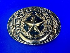 The Great State Of Texas Star  Flag  Pride Usa Made Belt Buckle Marked W