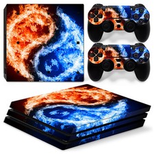 Sony PS4 PLAYSTATION 4 Pro Skin Sticker Screen Protector Set - Yin Yang Motif
