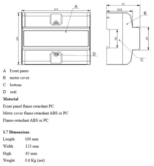 120V/480V 1,2,3 Phase electric kWh meter pulse, RS485 Internal CT + enclosure - Image 3 of 4