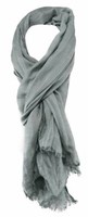 Tigertie Schal In Grau Olivegrau Einfarbig Mit Kleinen Fransen - Gr. 180 X 70 Cm