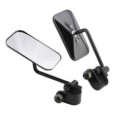Black Retro Retangular Mirrors with clamp For Cafe Racer Bobber Chopper Tracker