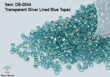 Miyuki Delicas 11/0 Transparent Silver Lined Blue Topaz Seed Beads DB-044