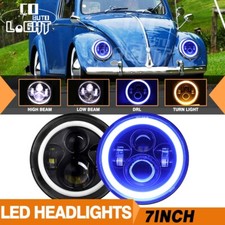 2pcs 7inch Round Led Headlights Hilow Beam Blue Halo Drl Amber Turn Signal 2pcs 7inch Round Led Headlights Hilow Beam Blue Halo Drl Amber Turn Signal