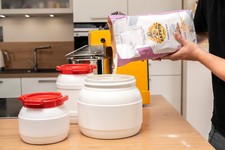 Weithalsfass zur Mehlaufbewahrung, aus HDPE | Weithalstonne, Schraubdeckelfass