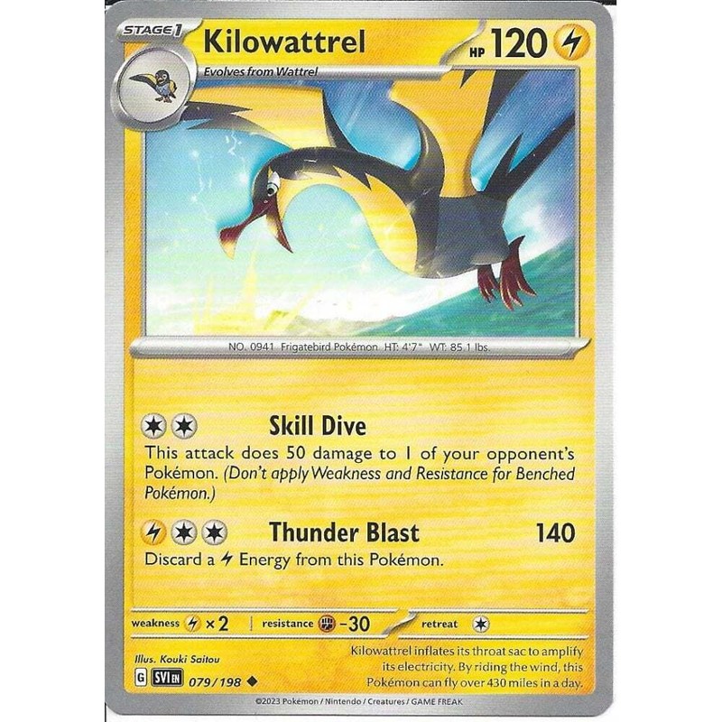 079/198 Kilowattrel : Uncommon : Scarlet & Violet Pokemon Trading Card Game