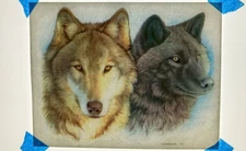 Authentic Vintage 90's Timber Wolf Gray Wolf Heat Transfer Iron On NOS