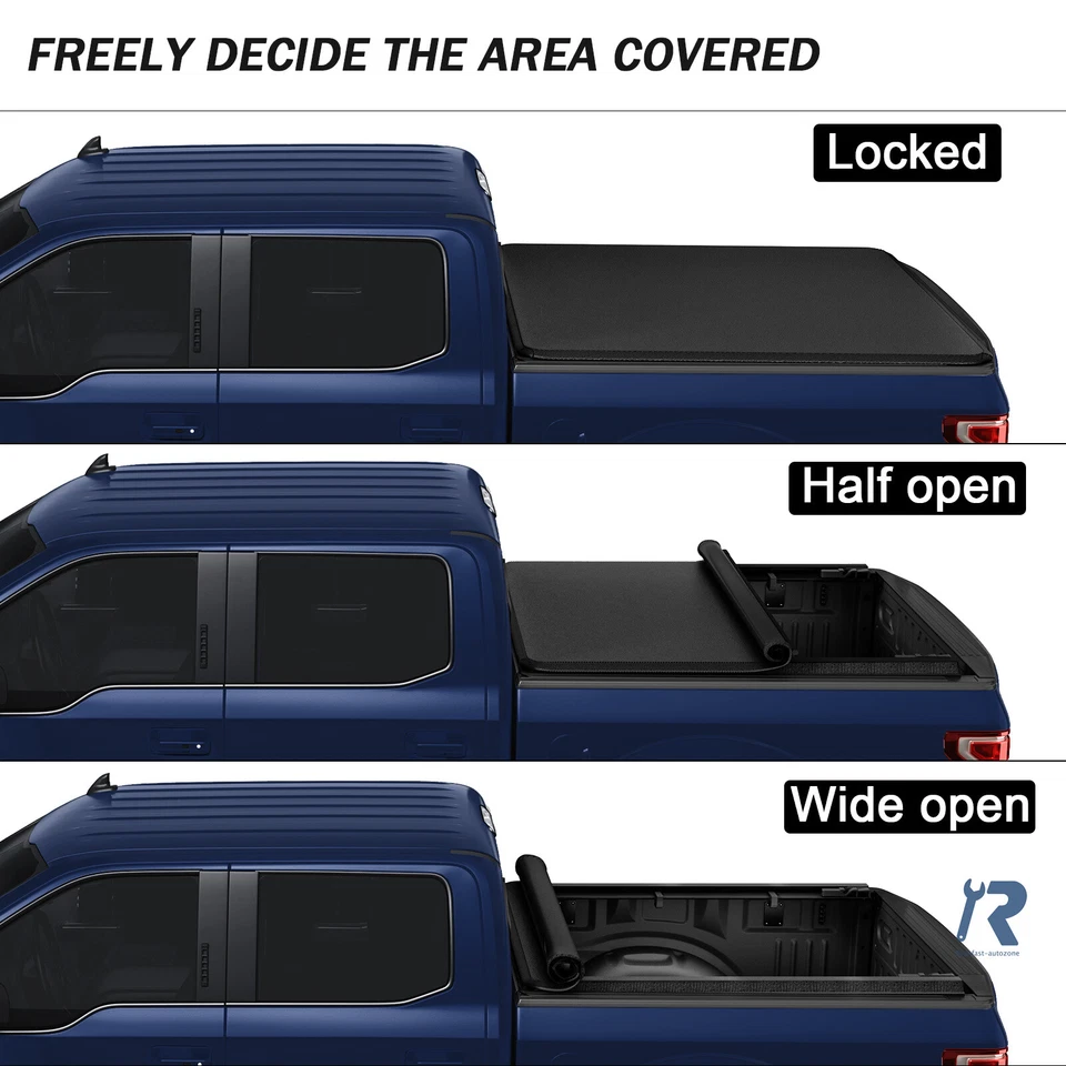 Soft Roll-Up Tonneau Cover 6.5FT 81.9" fit for Ford F250 F350 Super Duty 99-23 - Изображение 3 из 4