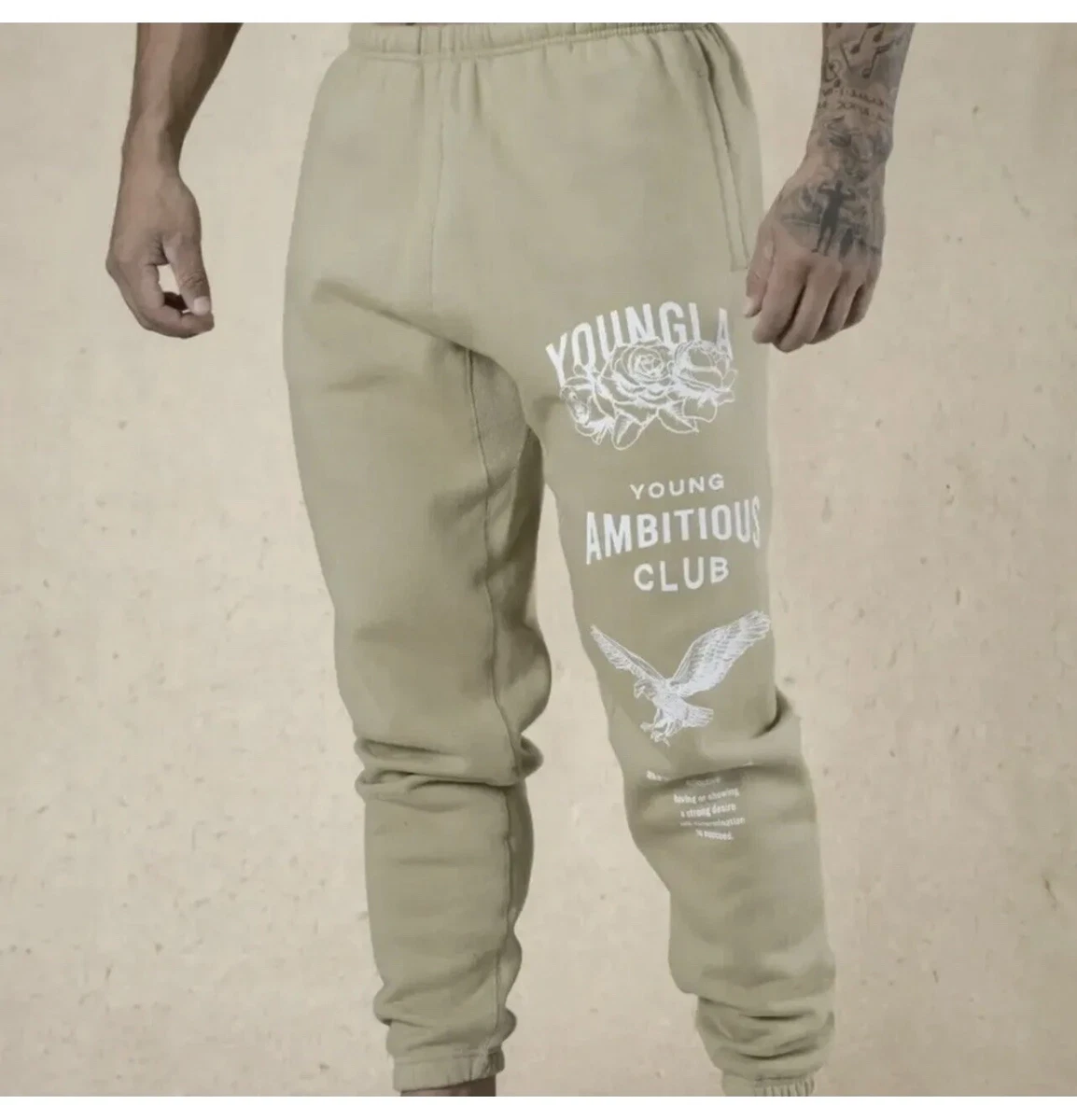 YoungLA 233 THE IMMORTAL JOGGERS Men's Large - Beige