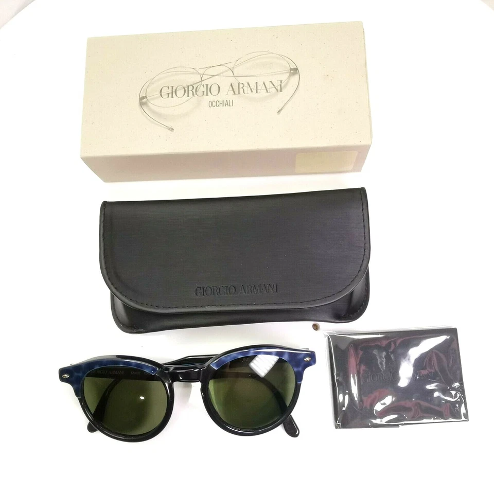 Giorgio Armani 1997 винтаж сине-зеленый ретро солнцезащитные очки Гавана мужские 901 025 - Изображение 4 из 4