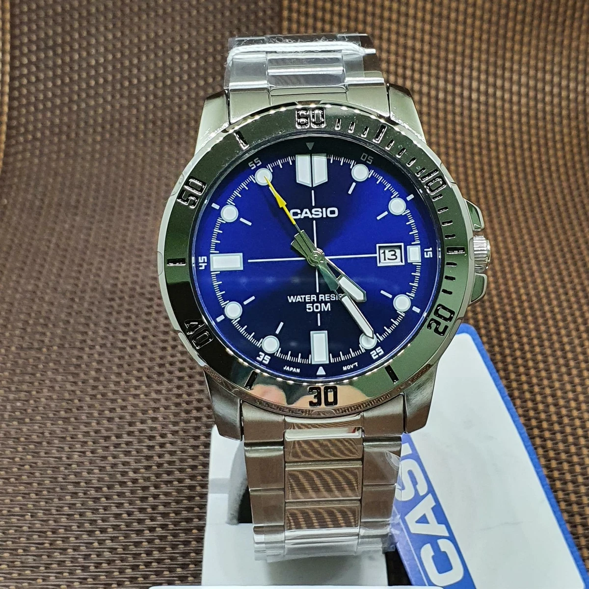 Casio MTP VD01D 2E Enticer Series Analog Blue Dial Stainless Steel Men s Watch