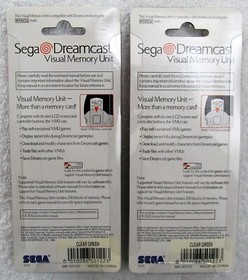 Official Sega Dreamcast Clear Green VMU Memory Card HKT-7000 Brand New Sealed!