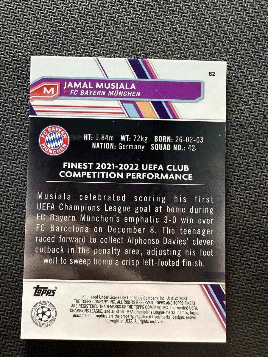 RC Topps Finest Jamal Musiala 99枚限定 カード 2023 JAMAL MUSIALA 88/99 TOPPS KNOCKOUT UEFA CHAMPIONS