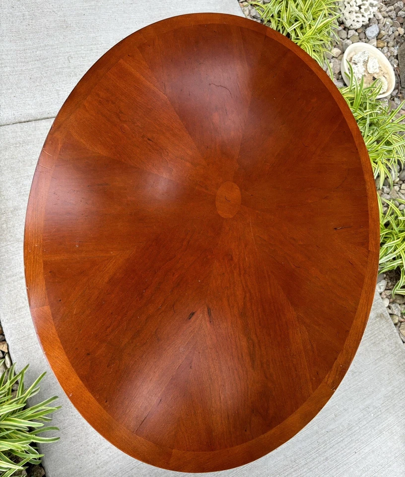 Vintage Bombay Company Oval Burlwood Accent Side Table - Image 2 of 4