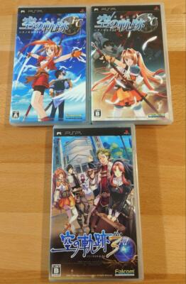 Sony PSP Games Legend of Heroes Sora no Kiseki FC SC 3rd Lot of 3 Set Falcom