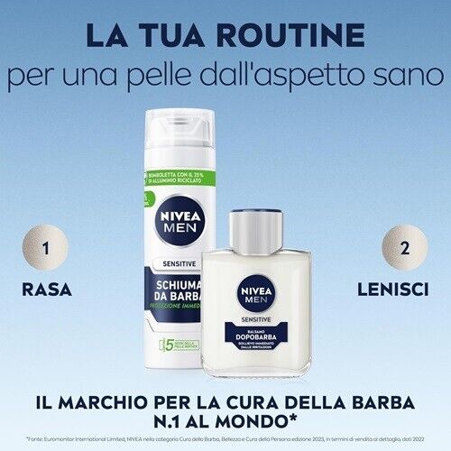 Nivea Men Sensitive Balsamo Dopobarba Sollievo Immediato 0 Alcool 100 Ml - Foto 7 di 8