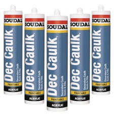 Decorators Caulk - Fast Drying White Flexible Gap Crack Wall Filler Sealer x 5