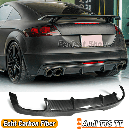 Für Audi TTS 08-14 TT 13-14 Carbon Diffusor Heckdiffusor Heckansatz Spoilerlippe - Bild 1 von 10