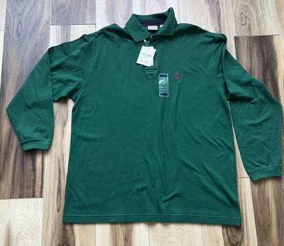 Vintage Bugle Boy Company Mens Long Sleeve Cotton Knit Polo Shirt Size Large NWT