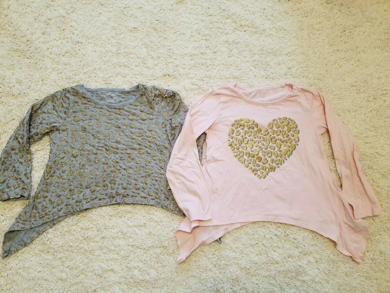 2 pc lot GreeStyle Revolution Sz 6 asymmetrical shirts tops Cheetah and Pink