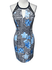 Guess Sleeveless Hawaiian Floral and Lace Form Fitting Sexy Dress Size  4