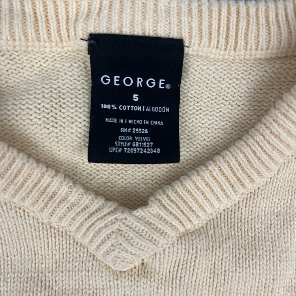 Chico George Talla S Gris Amarillo Argyle Suéter Chaleco Navidad Conjunto De 2 Mismo Talla Foto 3 de 4