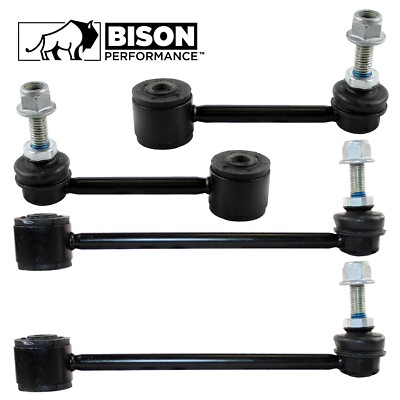 Bison Performance 4pc Front & Rear Steel Sway Bar Link Kit For Jeep Wrangler JK