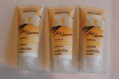 3 Avon Senses Vanilla Silky Douceur Vanilla Antibacterial Hand Gel 2.5 oz   New