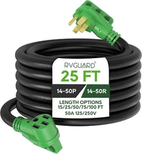 RVGUARD 50 Amp 25 Foot RV/EV Extension Cord, NEMA 14-50P/R Heavy Duty Cord