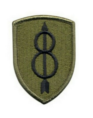 US Army OD 8th Infantry Division Airborne Patch With Velcro - Decal Patch - Co