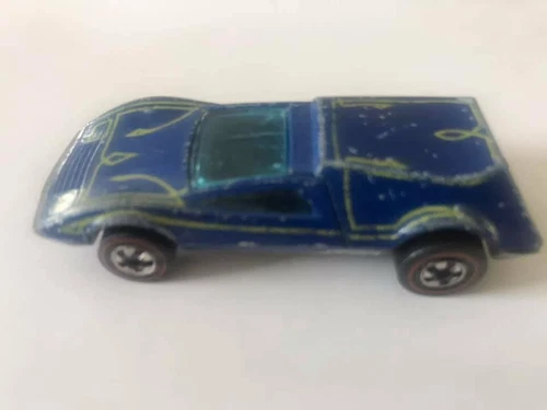 1969 VINTAGE Hot wheels Red Line Dark Blue ''Buzz-Off free shipping