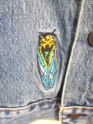 NWT!! Levi's Freehand Trucker Men's Denim Jacket, Embroidered Insects, Size XL - Picture 7 of 24