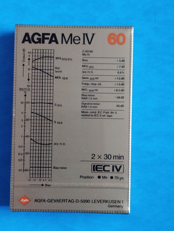 CASSETTE AUDIO K7 AGFA LNX 60 FERRO Normal Position