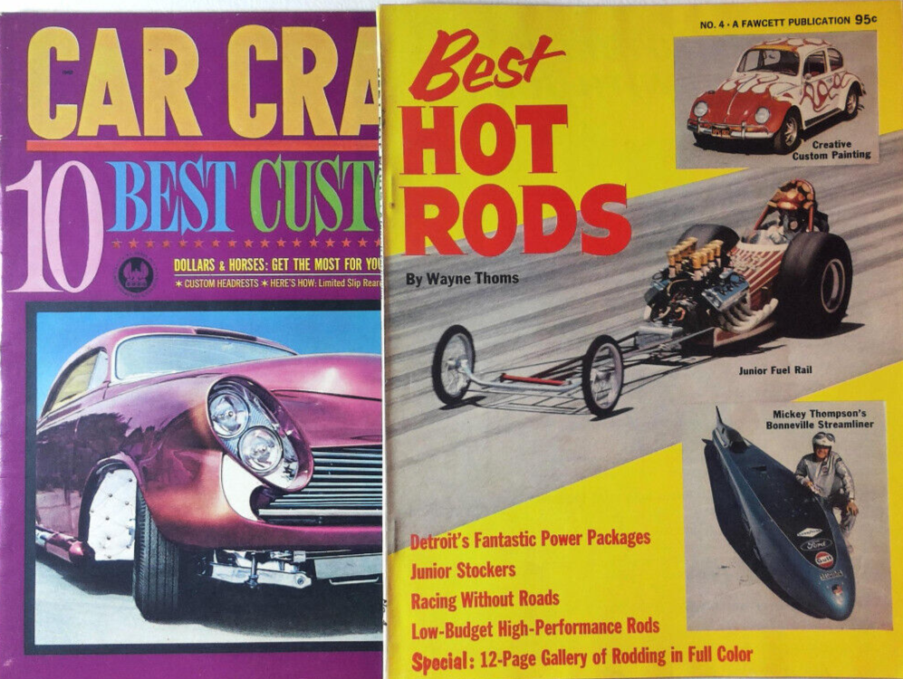 Best Hot Rods and Car Craft Magazines Lot of 2  Racing Classy cars 1963  1969