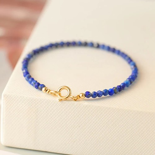 2025HOT 3mm Lapis Lazuli Bracelet Natural Blue Gemstone Healing Reiki Gift - Picture 2 of 8