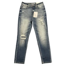 KanCan 11" High Rise Relaxed Fit Distressed  Mom Jean KC9198L Size 7/27