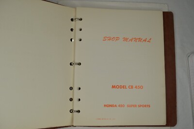 Honda OEM CB450 Super Sports 450 Motorcycle Service Manual Shop