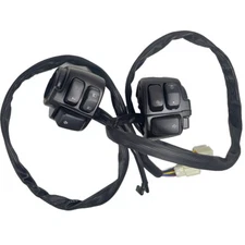 1 Pair Black Motorcycle 1"25mm Handlebar Control Switch With Wiring Harness