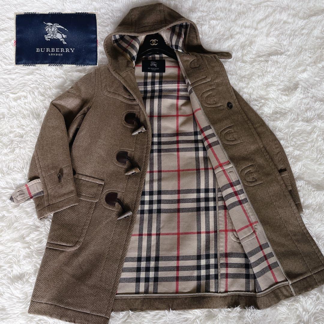 BURBERRY LONDON Cashmere Blend Nova Plaid Duffle Coat Size M BURBERRY LONDON Cashmere Blend Nova Plaid Duffle Coat Size M