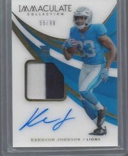 KERRYON JOHNSON 2018 IMMACULATE ACETATE RPA ROOKIE PATCH ON CARD AUTO RC #D /99