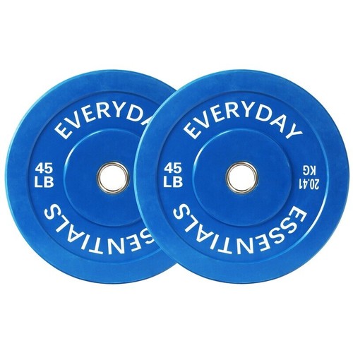 Olympic Bumper Plate Set 160 lb W/ 7ft Barbell & Clips Heavy Weight Training New - Picture 8 of 11