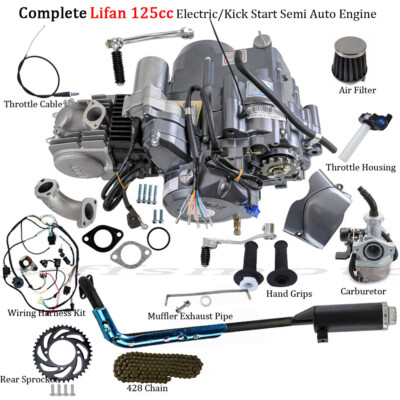 Complete Lifan 125cc Engine Motor Kit Electric Start for CRF50 CT70 CT90 Z50 SSR